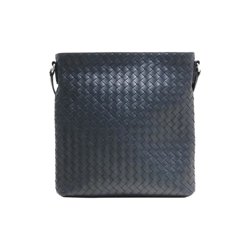 Bottega Veneta Cow Leather Messenger Bag Handbag Shoulder Bag Men's Tourmaline Blue-1