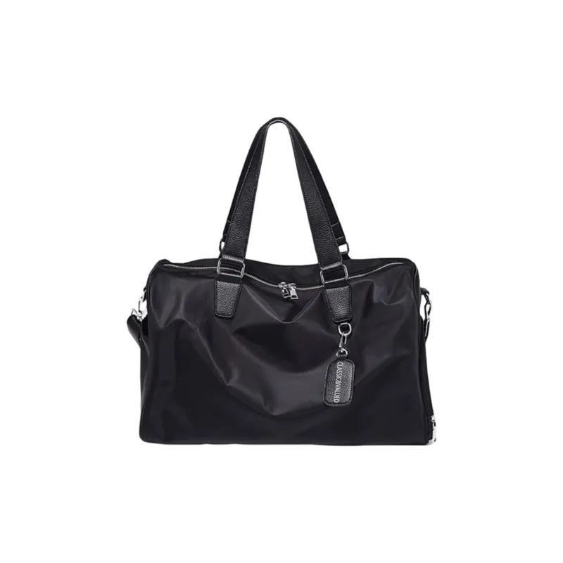 Marino Orlandi Nylon Fabric Shoulder Bag, Crossbody Bag, Handbag, Travel Bag Large Size Unisex Black-1