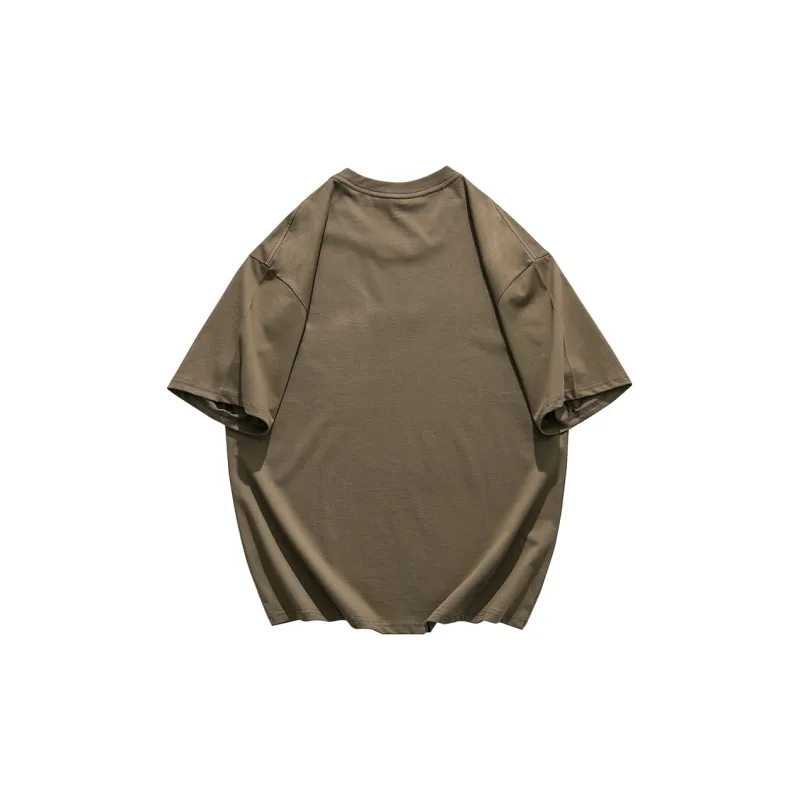 WOOD SOON Cotton Crew Neck Loose Fit Casual Half Sleeve T Shirt Top Unisex-2