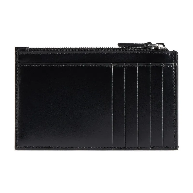 Balenciaga Calfskin Card Holder Large Size Men's Black & White-1
