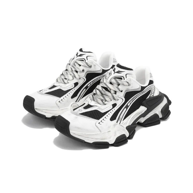 FERNANDA FRANKLIN Chunky Sneakers Unisex Low Top Black/White-3