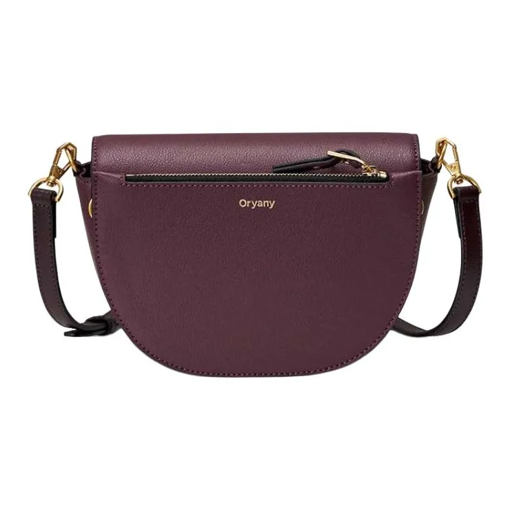 ORYANY Leather Saddle Bag Shoulder Bag Crossbody Bag Women's Eggplant Color-3