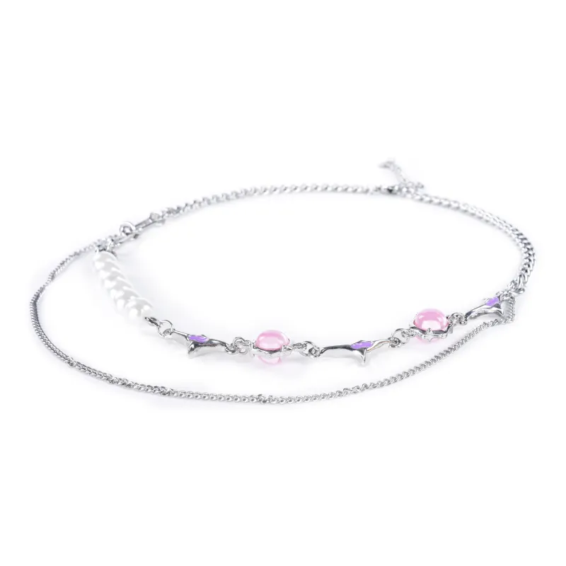 FireMonkey Titanium Steel/Pearl/Alloy Layering Chain Women's-1