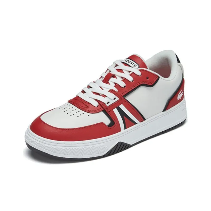 LACOSTE Low Top Skateboard Shoes Men's White Red-1