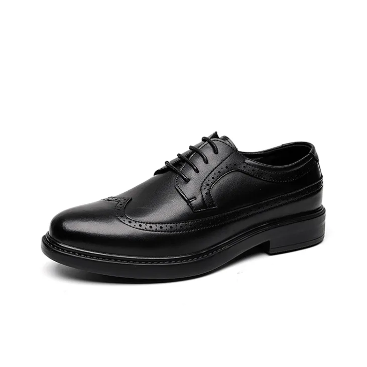 GZZ Dress Shoes Men Low Top Black-1