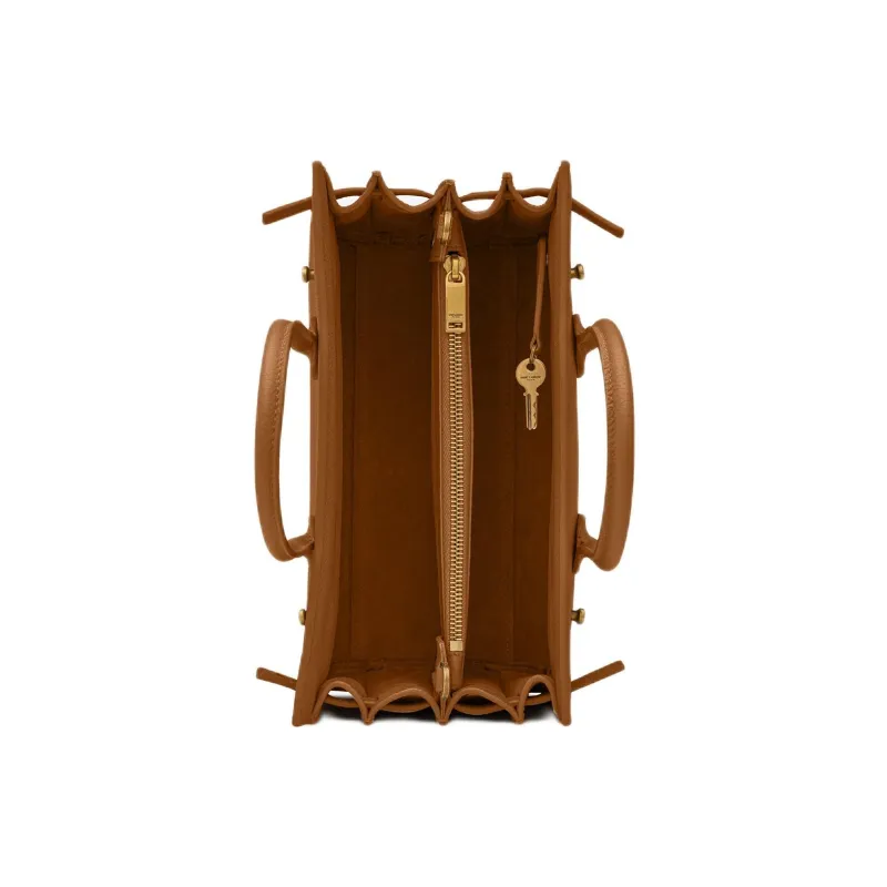 SAINT LAURENT SAC DE JOUR Calfskin Shoulder Bag Crossbody Bag Handbag Men's Cinnamon-4