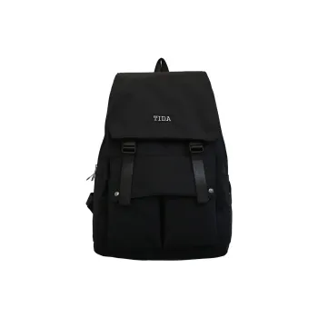 Techson Nylon Travel Bags Backpacks Regular Unisex Black White