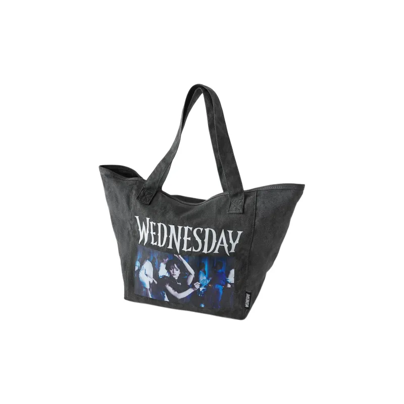 ZARA Wednesday Collaboration Cotton Tote Bag Shopping Bag Handbag Shoulder Bag Regular Women's Black-1