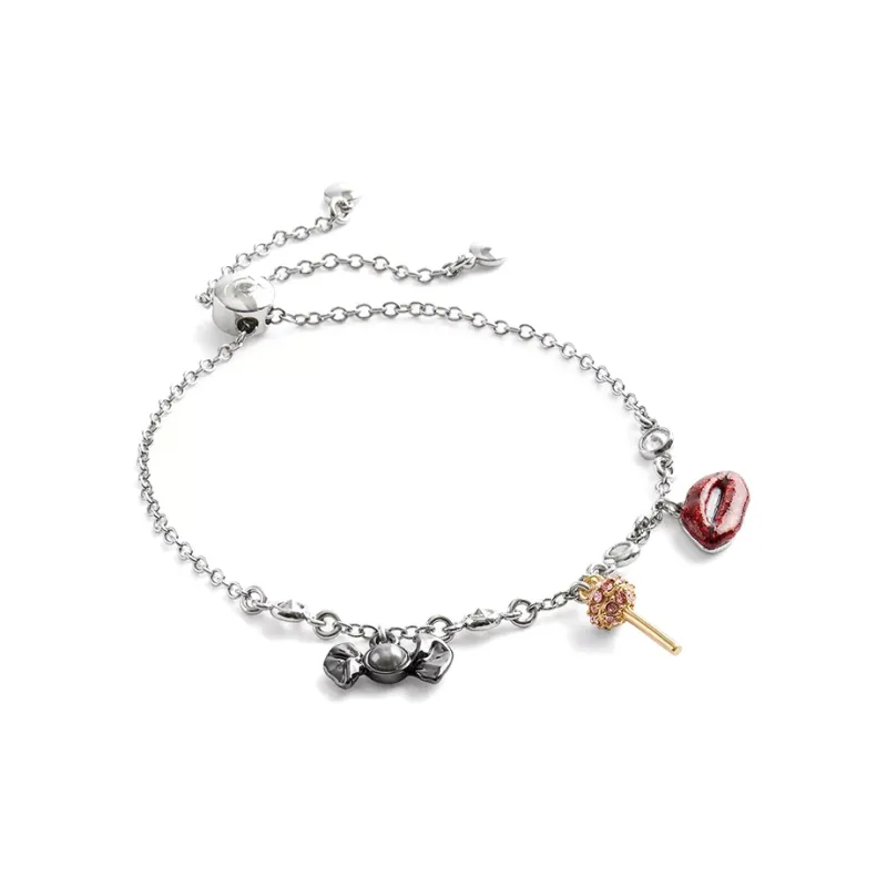 COACH Brass Plated Resin Glass Cubic Zirconia Bracelets Women's Silver-0