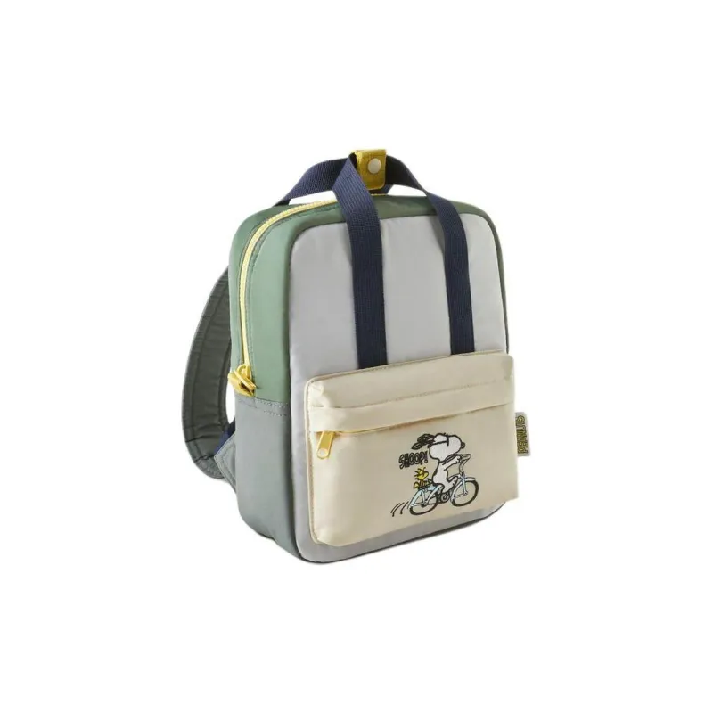 ZARA Snoopy Co-Branded Polyester Backpack Regular Unisex Green-2
