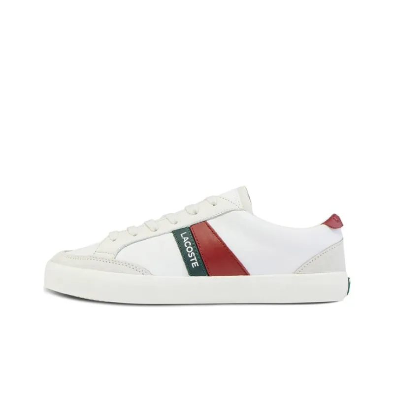 LACOSTE Low Top Skateboard Shoes Women's Gray White-0