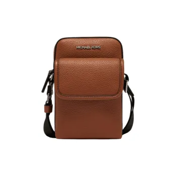 MICHAEL KORS MK Cooper Artificial Leather Cell Phone Pouch Shoulder Bag Crossbody Bag Men's Leather Brown
