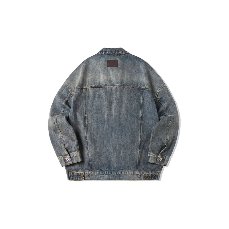 EPTISON Denim Jackets Unisex Washed Denim Blue-1