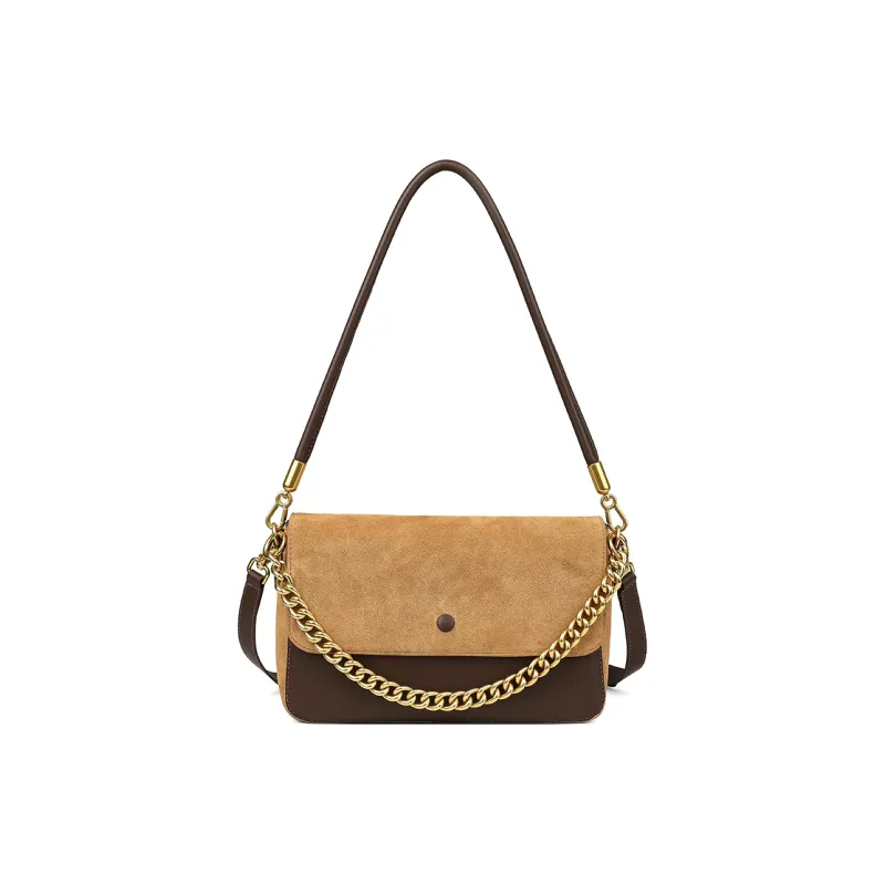 Teenmix Cow Leather Messenger Bag, Shoulder Bag, Crossbody Bag Medium Size Women's Black/Red Brown/Khaki-1