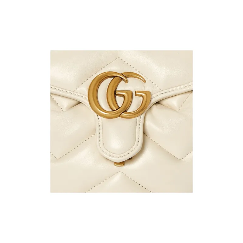 GUCCI GG Marmont Quilted V-Shaped Leather Backpack Women's White-8