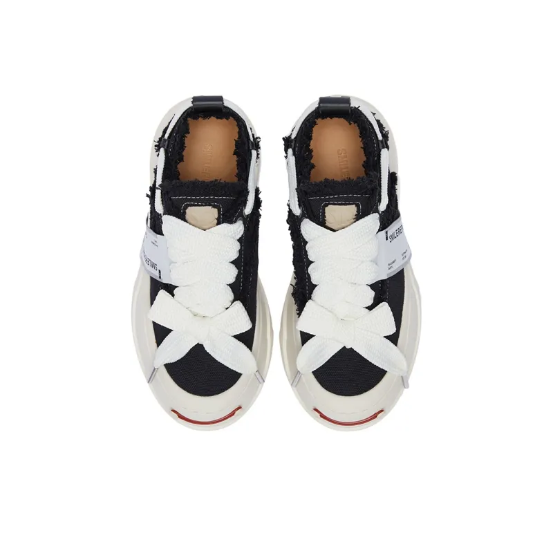SMILEREPUBLIC Low Top Canvas Shoes Unisex Black-3