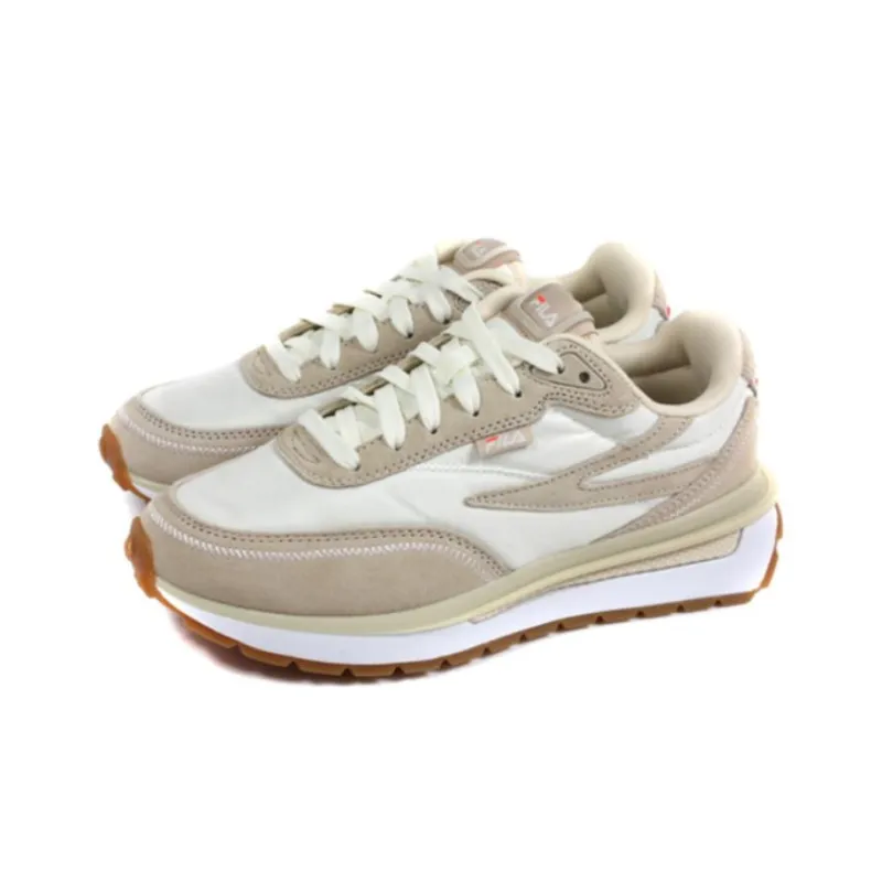 FILA Renno Cushioning Wear-Resistant Low-Top Running Shoes Women's White Khaki-1