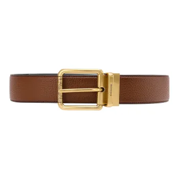 COACH Cow Leather Belt Men's Brown Width 3.5cm