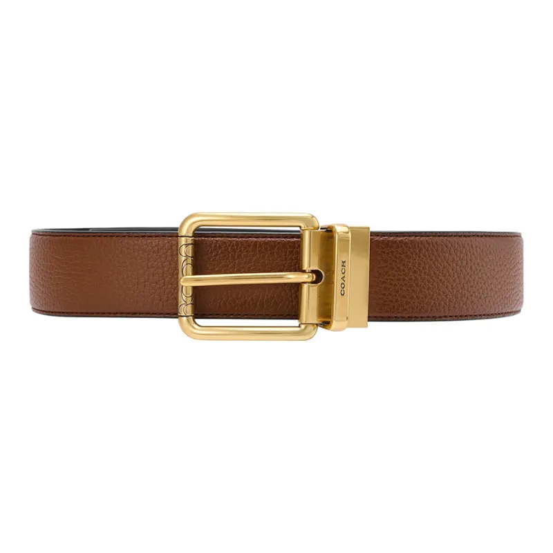 COACH Cow Leather Belt Men's Brown Width 3.5cm-0
