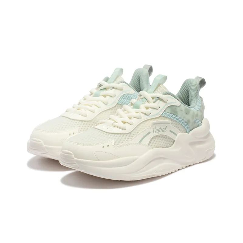 361° Cloud Comfort 3 Cushioning Wear Resistant Low Top Casual Shoes Women's White Green-2