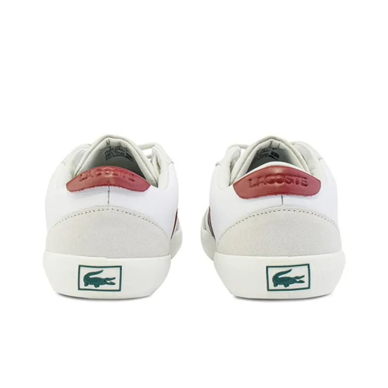 LACOSTE Low Top Skateboard Shoes Women's Gray White-2