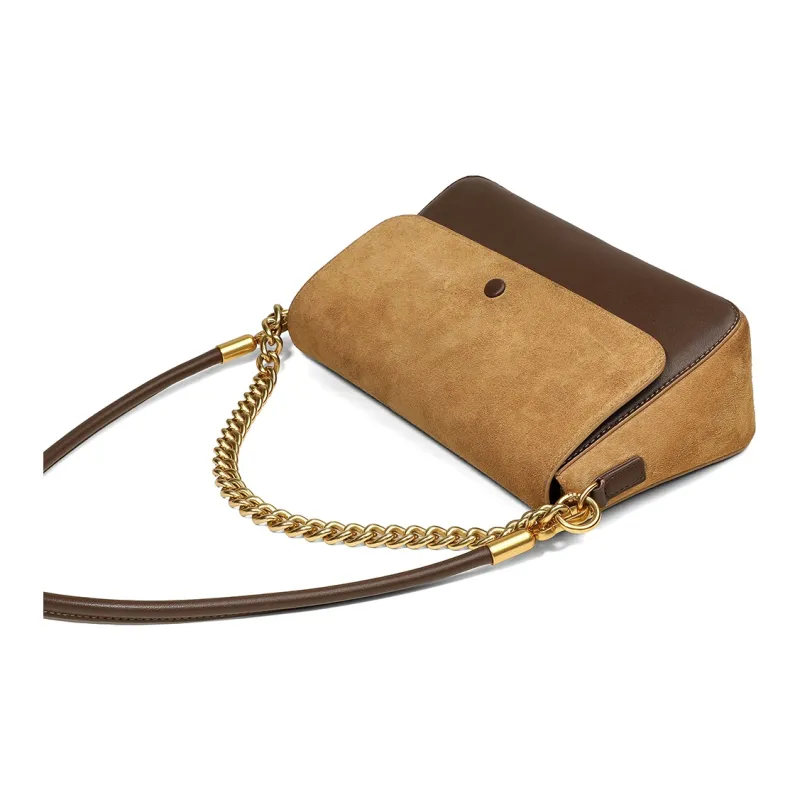 Teenmix Cow Leather Messenger Bag, Shoulder Bag, Crossbody Bag Medium Size Women's Black/Red Brown/Khaki-5