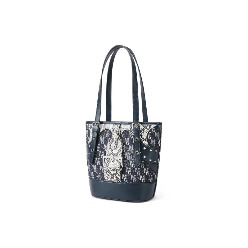MELLO GOGO Fabric Starry White Fox Bucket Bag Shopping Bag Shoulder Bag Regular Women's Midnight Black-1