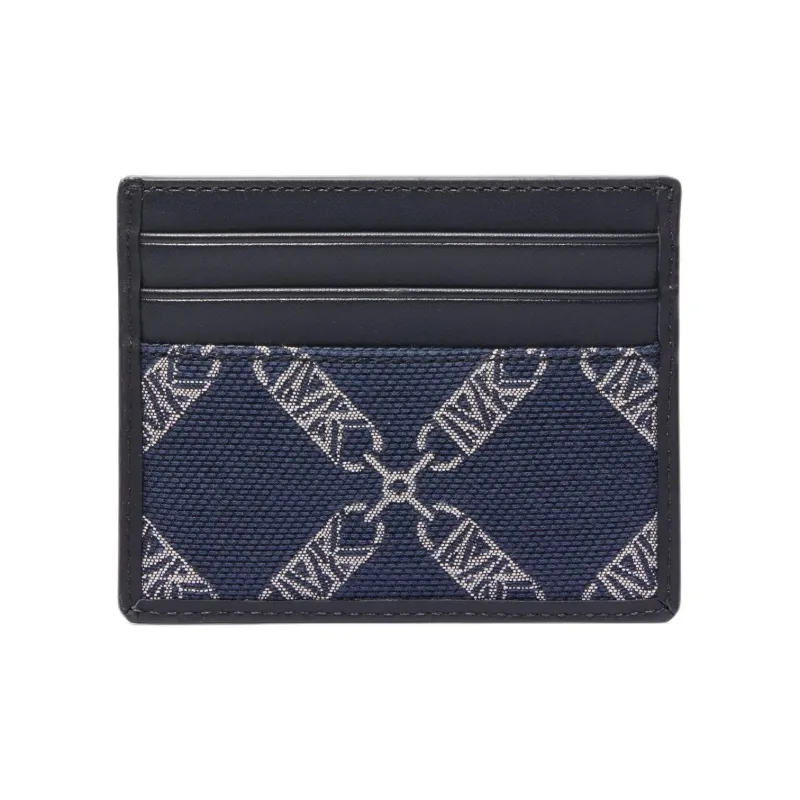 MICHAEL KORS Hudson Fabric+Artificial Leather Card Holder Men's Marine Blue-1