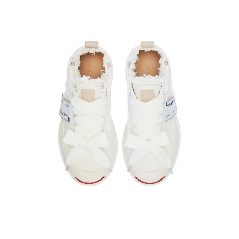 SMILEREPUBLIC Anti-Slip And Wear-Resistant Lightweight Height Increasing Low-Top Canvas Shoes Unisex Original White-3