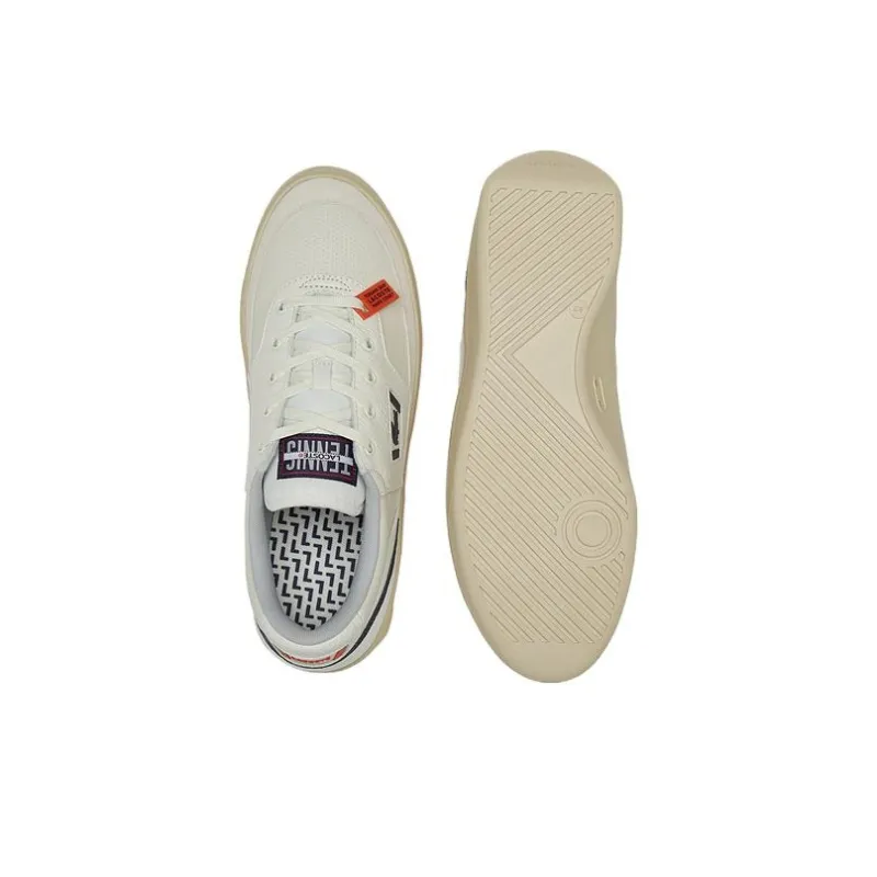 LACOSTE Low Top Skateboard Shoes Men's Ecru-3