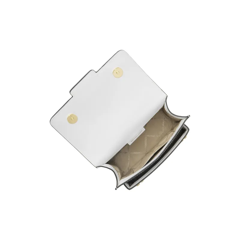 MICHAEL KORS Heather Split Cow Leather Shoulder Bag, Crossbody Bag Extra Small Women's White-2