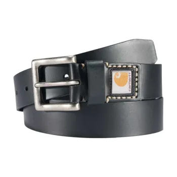 Carhartt Brand Logo Pin Buckle Leather Belts Unisex Black