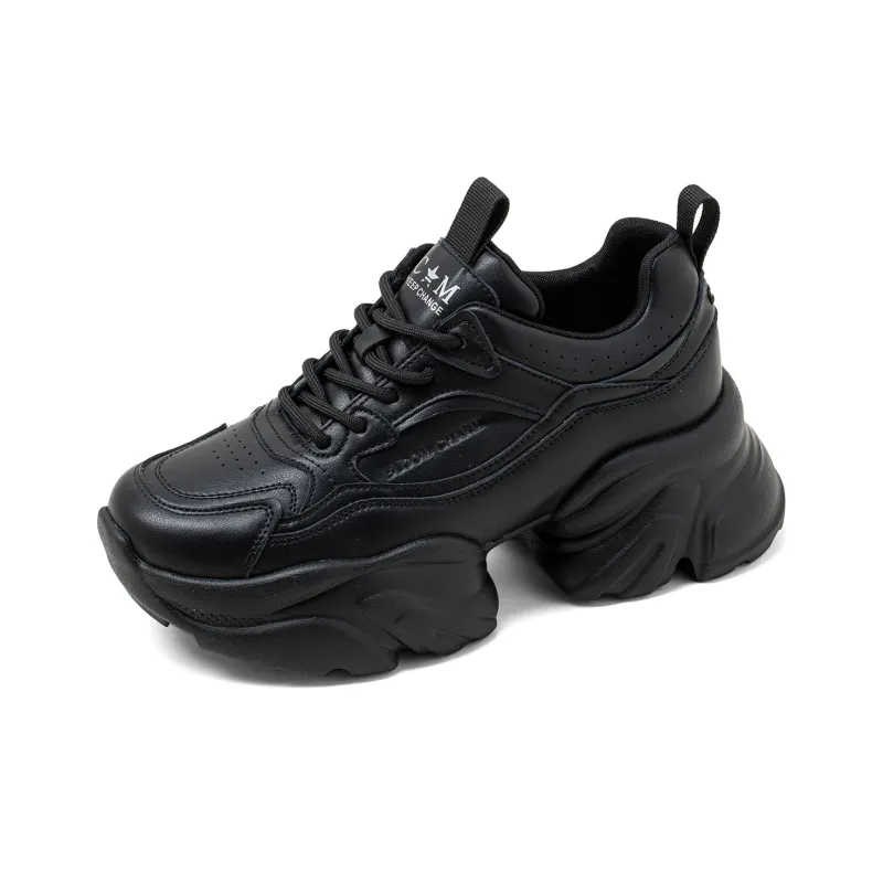 COMELY Chunky Sneakers Women's Low Top Black/Ecru-1