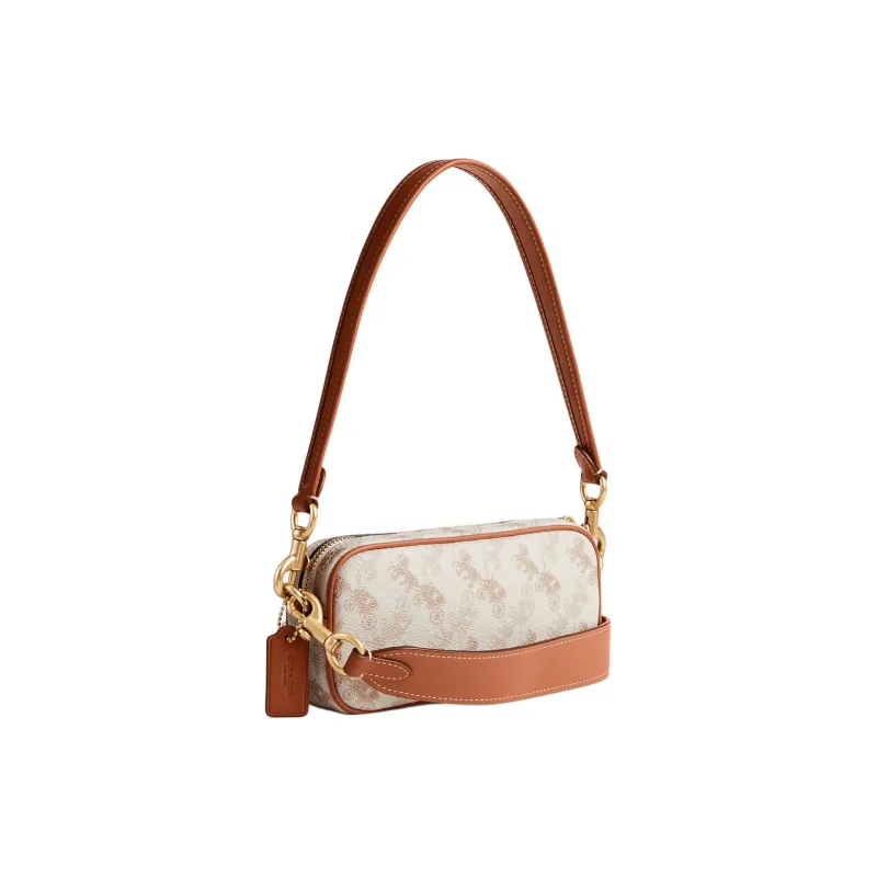 COACH Canvas With Leather Handbag Shoulder Bag Women's Chalk Polished Amber-1