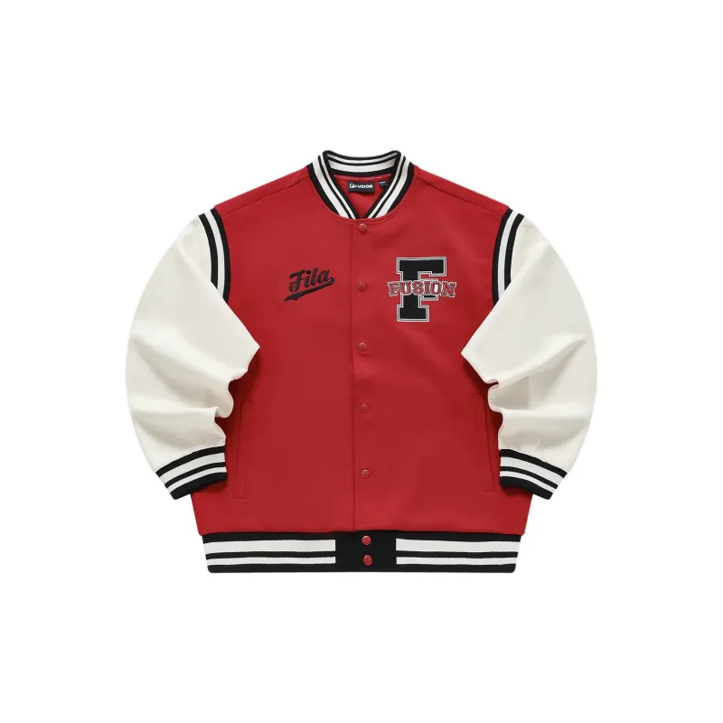 FILA FUSION Baseball Jacket Unisex Elan Red-1