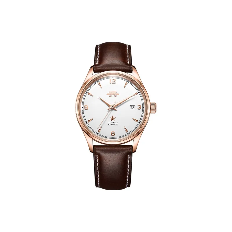 Beijing Hero Automatic Mechanical Movement Leather Watch Bands Watch Men's Watches Silver Dial-3