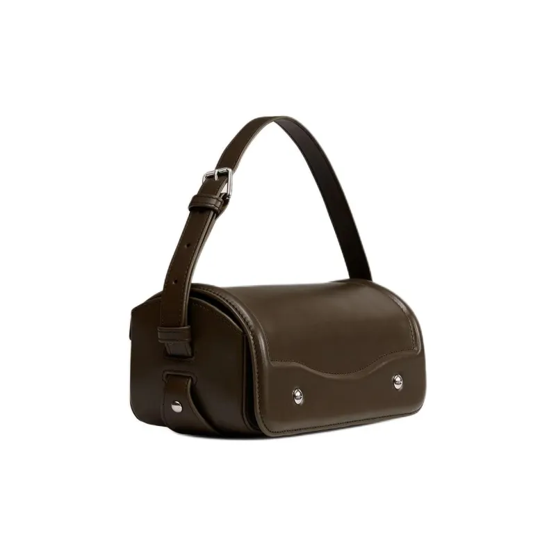 Lemaire Smooth Finish Leather One Shoulder Handbags Medium Size Women's Khaki Moss-1