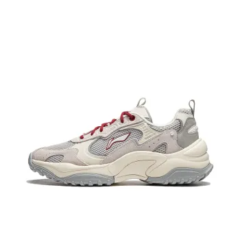 LiNing Churu Cushioning Anti Slip And Wear Resistant Low Top Casual Shoes Men's Gray White