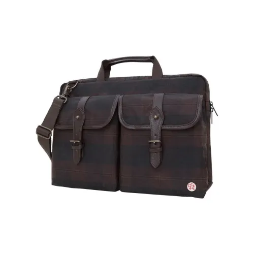 Manhattan Portage Laptop Bags Plaid Dark Brown With Dark Brown Accents