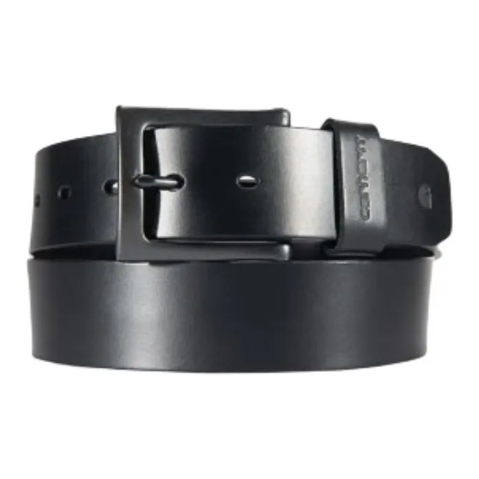 Carhartt Letter Logo Pin Buckle Leather Belts Unisex Black-0