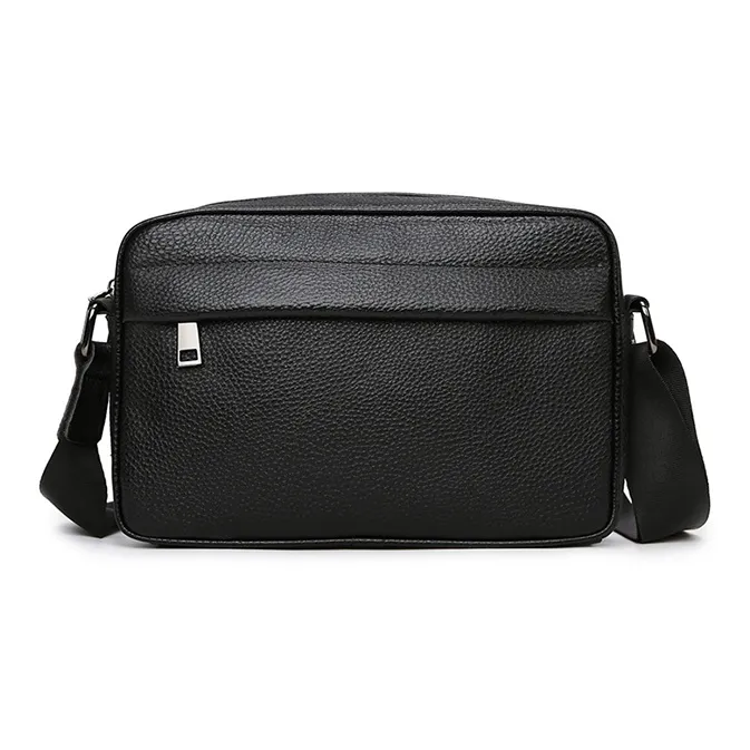 ALNI BITTON Synthetic Leather Shoulder Bag Crossbody Bag Men's Black-0