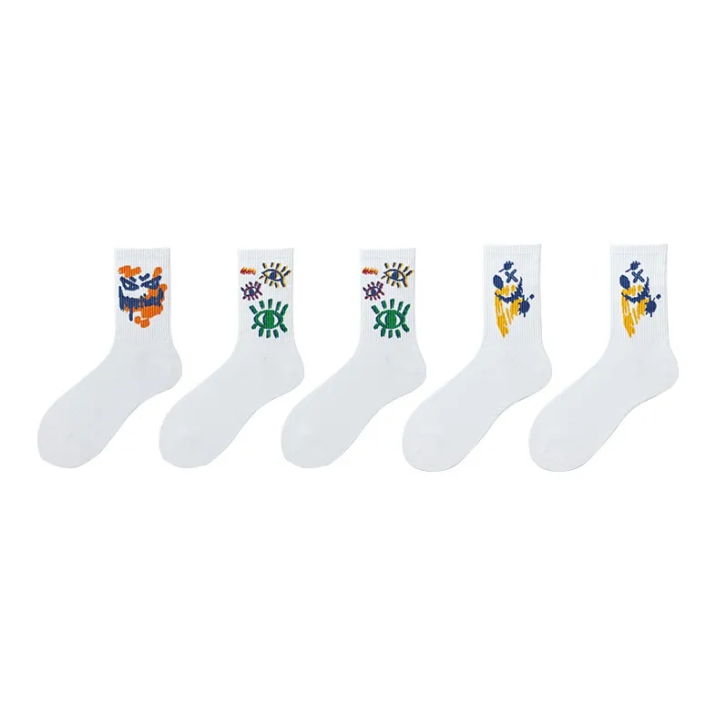 MIIOW Trend Party Series Mid-Calf Socks Unisex 5 Pack-6