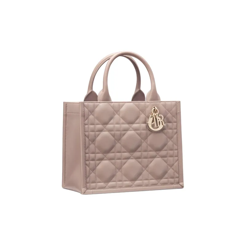 DIOR BookTote Calfskin Tote Bag Shopping Bag Shoulder Bag Crossbody Bag Handbag Small Size Women's Warm Taupe Gray-1