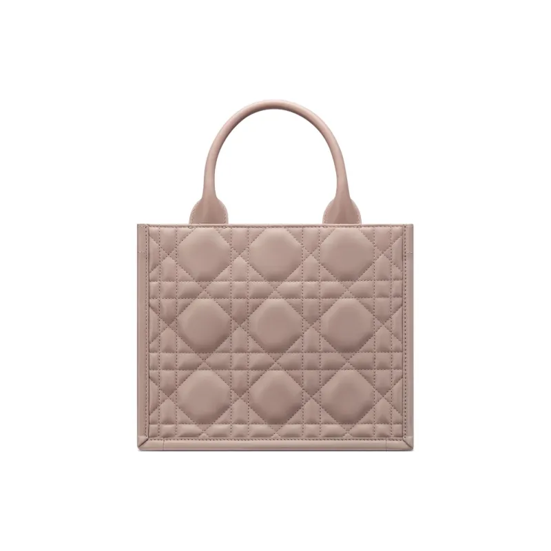 DIOR BookTote Calfskin Tote Bag Shopping Bag Shoulder Bag Crossbody Bag Handbag Small Size Women's Warm Taupe Gray-2