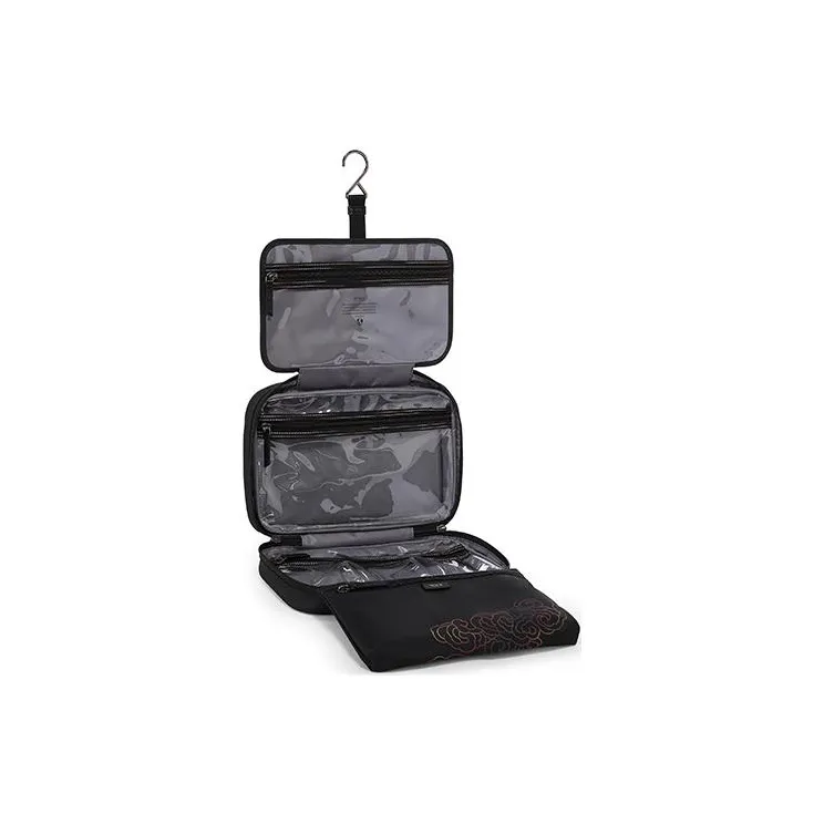 TUMI Voyageur Fabric Travel Bag Handbag Makeup Bag Medium Size Women's Black-3