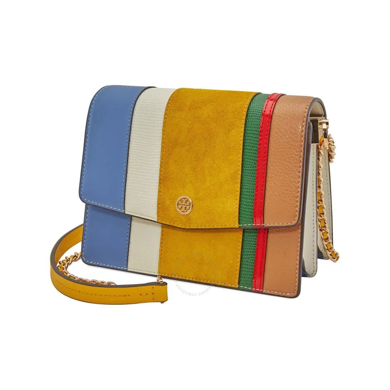 TORY BURCH Robinson Cow Leather Crossbody Bag Chain Shoulder Bag Women's Yellow-2