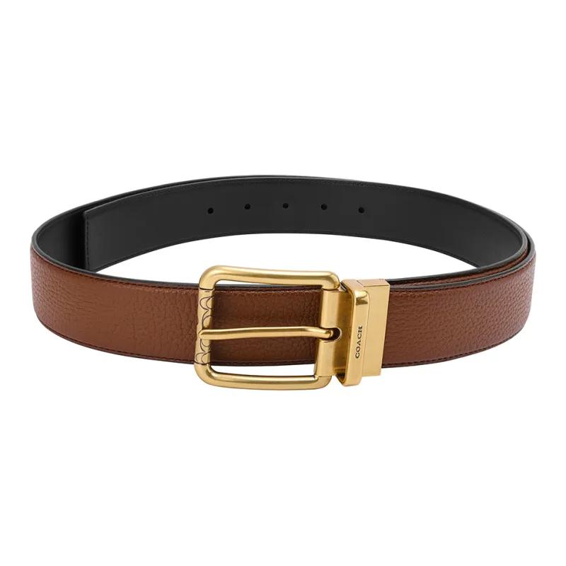 COACH Cow Leather Belt Men's Brown Width 3.5cm-1