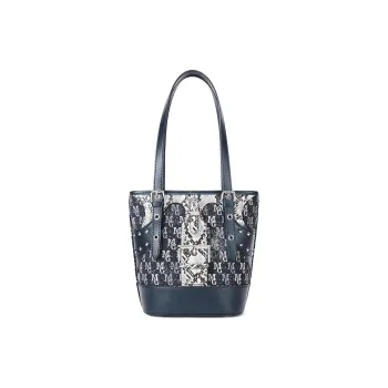 MELLO GOGO Fabric Starry White Fox Bucket Bag Shopping Bag Shoulder Bag Regular Women's Midnight Black