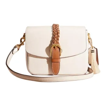 COACH Cassie Leather Handbag Shoulder Bag Crossbody Bag Small Size Women's Brass & Chalk