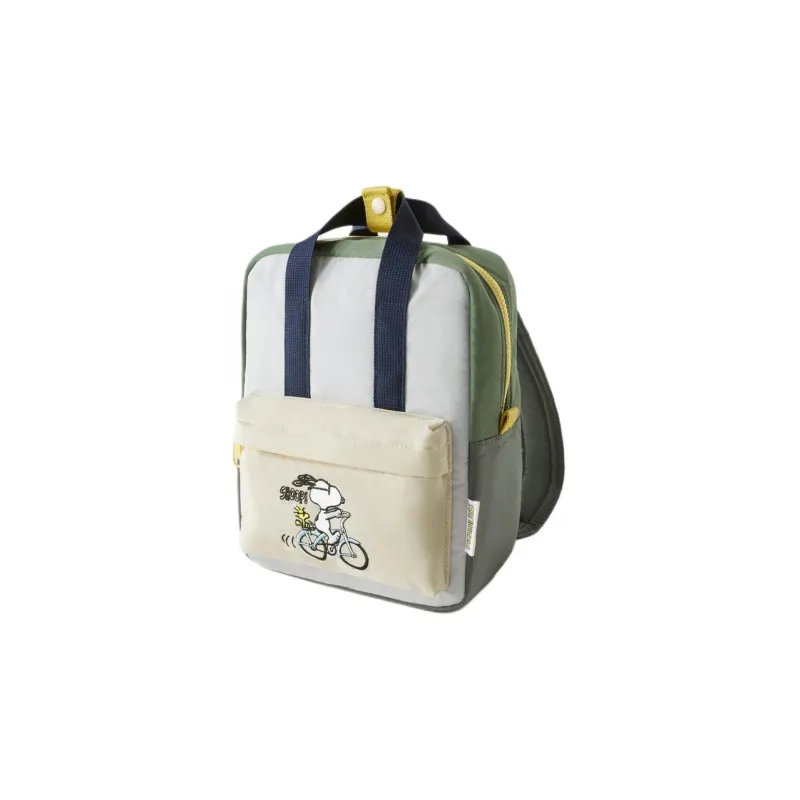 ZARA Snoopy Co-Branded Polyester Backpack Regular Unisex Green-1
